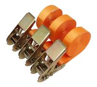 Lot de 3 Sangles à Boucle à Came - Sangle à cliquet avec Crochet - Corde d'arrimage for Chargement de Voiture, 1-6 m x 25 mm, avec tendeur Fixe(2.5cm X 4m)