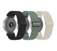 Lot de 3 sangles élastiques Solo Loop pour Garmin Venu 3S/Forerunner 265S/Garmin Forerunner 935 - En nylon doux et extensible - 18 mm - Pour Garmin Approach S5 S6 S20