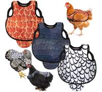Lot de 3 sangles réglables - Gilet de poulet - Étanche et respirante - Protection latérale - Accessoire de protection contre les plumes de volaille - Accessoire pour poules de petite taille et moyenne