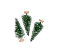 Lot de 3 sapins de Noël en bois vert 7 cm