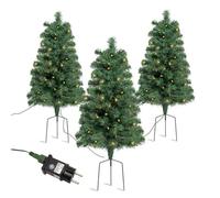 Lot de 3 Sapins de Noël LED 60 cm - Mini Sapins lumineux pour Jardin, Terrasse et Balcon