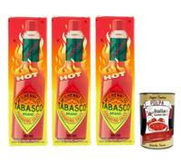 Lot de 3 sauces Tabasco Habanero - Pour les sauces Tabasco les plus tranchantes, les piments Habanero sont traités 60 ml + Italian Gourmet Polpa di Pomodoro 400 g