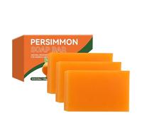 Lot de 3 savons Kaki - Savon naturel de presimmon - Pour éliminer les odeurs corporelles - Hydratant - Blanchissant - Nettoyage en profondeur du visage et du corps - Exfoliant - Lissage - Pour hommes