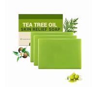 Lot de 3 savons naturels à l'huile d'arbre à thé, pour pieds et corps sains, parfum rafraîchissant, nettoyage en profondeur, hydratant, pour une peau saine, doux pour tous les types de peau, 100 g