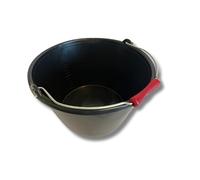 Lot de 3 Seaux à Veau en Plastique Noir | Capacité de 15 Litres | Anse Robuste en Métal Zinguée pour Durabilité | VC6610x3