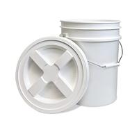 Lot de 3 seaux de 5 gallons avec couvercle hermétique Gamma Seal à visser, rangement de qualité alimentaire, plastique HPDE de qualité supérieure, sans BPA, durable 90 mm, couleur : blanc, fabriqué