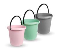 Lot de 3 seaux de ménage de 5 l, en plastique robuste, sans BPA, fabriqué en UE, mélange