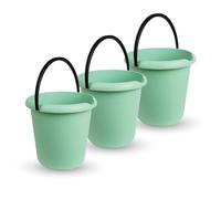 Lot de 3 seaux de ménage de 5 l, en plastique robuste, sans BPA, fabriqué en UE, vert
