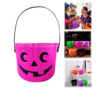 Lot de 3 seaux d'Halloween de 15,2 cm - Jack O Candy - Seau à bonbons - Chaudron ou citrouille - Fournitures de fête d'Halloween Htw96 (A, taille unique)