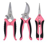 Lot de 3 sécateurs de jardin professionnels en acier inoxydable pour roses, branches, haies, fruits, légumes, bonsaï, outils de jardinage (rose)