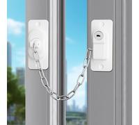 Lot de 3 sécurités de fenêtre pour enfants - Chaîne de porte sans perçage - Sécurité enfant - Verrous de fenêtre réglables - Pour enfants et animaux de compagnie