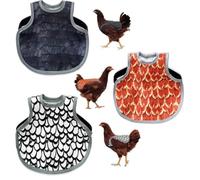 Lot de 3 selles de selle imperméables et respirantes pour poules - Sangles réglables - Gilet de poulet et protection latérale - Réutilisables - Protection des plumes de volaille - Accessoires pour