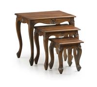 Lot de 3 sellettes bois marron -
