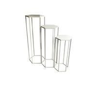 Lot de 3 Sellettes Gigognes "Métal" 90cm Blanc