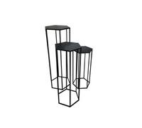 Lot de 3 Sellettes Gigognes "Métal" 90cm Noir
