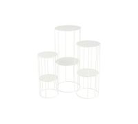 Lot de 3 sellettes rondes 28, 24,5 et 21 cm en métal blanc - METTI