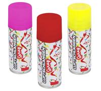 Lot de 3 serpentins en spray de 100 ml, jaune, rouge, rose, carnaval, fête, décoration, serpentins
