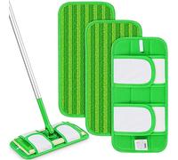 Lot de 3 serpillères réutilisables compatibles avec les serpillères Swiffer Sweeper : lingettes humides en microfibre Papclean Recharges de chiffons de balayage secs lavables pour nettoyer les sols en