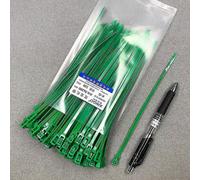 Lot de 3 serre-câbles verts autobloquants en nylon avec fermeture éclair