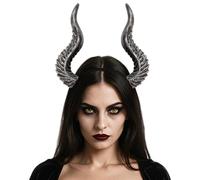 Lot de 3 serre-têtes gothiques en corne pour femme - Accessoire de costume d'Halloween et de cosplay (argent, taille unique)