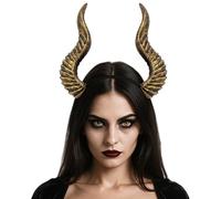 Lot de 3 serre-têtes gothiques en corne pour femme - Accessoire de costume d'Halloween et de cosplay (doré, taille unique)