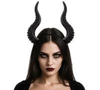 Lot de 3 serre-têtes gothiques en corne pour femme - Accessoire de costume d'Halloween et de cosplay (noir, taille unique)
