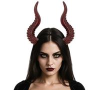 Lot de 3 serre-têtes gothiques en corne pour femme - Accessoire de costume d'Halloween et de cosplay (rouge, taille unique)