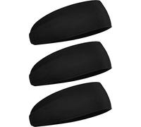lot de 3 serre-têtes sport, noir, unisexe, bandeau de transpiration sport, pour la course à pied en extérieur, le vélo, le fitness