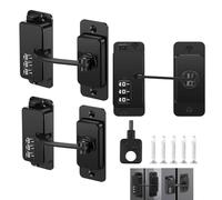 Lot de 3 serrures de réfrigérateur avec code sans perçage 90/180° - Serrure de tiroir pour la vie privée - Pour tables de chevet - Double porte de réfrigérateur - Sécurité pour enfants et bébés