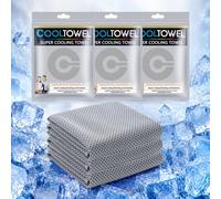 Lot de 3 Serviette Rafraichissante en Microfibre, Effet Froid Instantané par Évaporation, Légères et à Séchage Rapide, pour Fitness, Yoga, Running, Randonnée et Canicule (Gris, 40 * 11In)