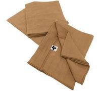 Lot de 3 Serviettes 40x40cm Gaze de Coton Camel - OUREA - ALTOBUY Marron