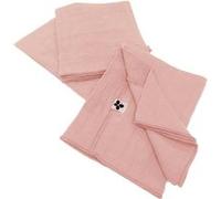 Lot de 3 Serviettes 40x40cm Gaze de Coton Rose Pêche - OUREA - ALTOBUY Rose