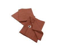 Lot de 3 Serviettes 40x40cm Gaze de Coton Terracotta - OUREA - ALTOBUY Rouge G