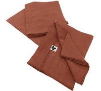 OUREA - Lot de 3 Serviettes 40x40cm Gaze de Coton Terracotta -