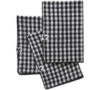 Lot de 3 Serviettes 40x40cm Gaze de Coton Vichy Coloris Truffe - JOEL - ALTOBUY Noir