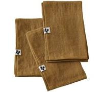 Lot de 3 Serviettes 40x40cm Lin Lavé Coloris Caramel - MARGAUX - ALTOBUY Marron