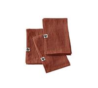 Lot de 3 Serviettes 40x40cm Lin Lavé Coloris Paprika - MARGAUX - ALTOBUY Orange
