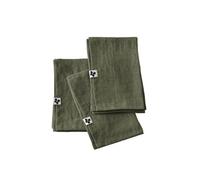 Lot de 3 Serviettes 40x40cm Lin Lavé Coloris Thym - MARGAUX - ALTOBUY Vert