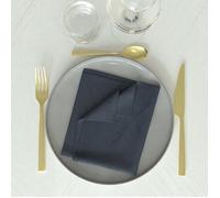 Soleil d'ocre, Luxury Lot de 3 Serviettes de Table, Polyester, Bleu Nuit, 45x45 cm