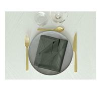 Lot De 3 Serviettes 45x45 Cm Luxury Vert, Par Soleil D'ocre