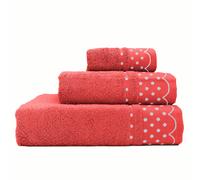 Lot de 3 Serviettes de Bain 100% Coton Éponge 450g Absorbants 3 Tailles Fuchsia, Briebe, Polka Dots, , Fuchsia Fuchsia G