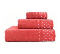 Lot de 3 Serviettes de Bain 100% Coton Éponge 450g Absorbants 3 Tailles Fuchsia, Briebe, Polka Dots, , Fuchsia Fuchsia G