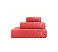 Lot de 3 Serviettes de Bain 100% Coton Éponge 450g Absorbants 3 Tailles Fuchsia, Briebe, Polka Dots, , Fuchsia Fuchsia G
