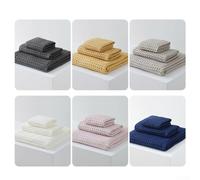 Lot de 3 serviettes de bain 100 % coton gaufré, absorbantes et douces, pour salle de bain, salle de sport et spa, (86 x 84 cm, 34 x 80 cm, 70 x 140 cm, rose)