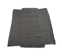 Lot de 3 serviettes de bain 100 % coton gaufré, absorbantes et douces, pour salle de bain, salle de sport et spa, dimensions 34 x 34 cm, 34 x 80 cm, 70 x 140 cm (gris foncé)