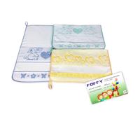Lot de 3 SERVIETTES de bébé à la MATERNELLE de PAVOT © cm. 40x55 le coton pur MÂ