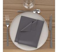 Soleil d'ocre, Alix Lot de 3 Serviettes de Table, Polyester, Anthracite, 40x40 cm