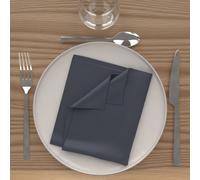 Soleil d'ocre, Alix Lot de 3 Serviettes de Table, Polyester, Bleu Marine, 40x40 cm