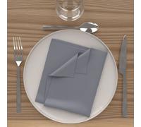Soleil d'ocre, Alix Lot de 3 Serviettes de table, Polyester, Gris, 40x40 cm