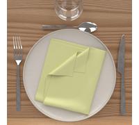 Soleil d'ocre, Alix Lot de 3 Serviettes de Table, Polyester, Vert Citron, 40x40 cm